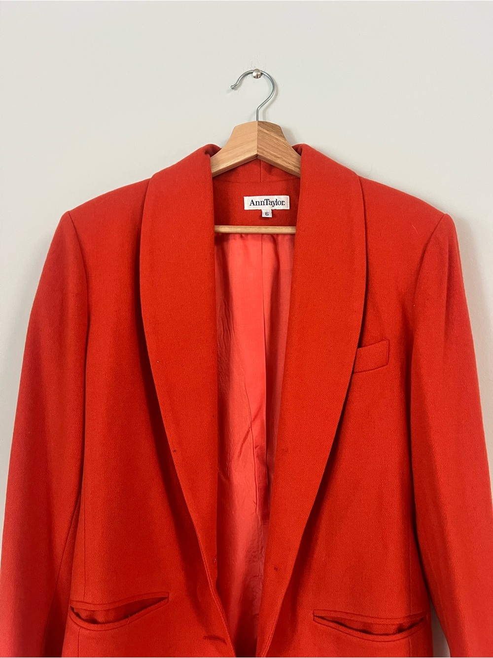 Vintage Ann Taylor Orange 100% Wool Blazer